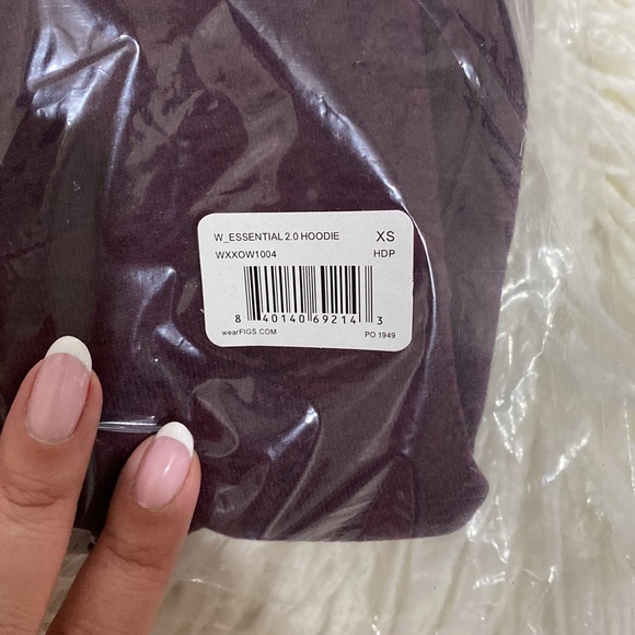 Figs ESSENTIAL HOODIE Deep Purple XS - Picture 2 of 3